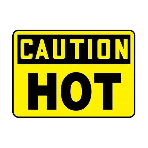 Accuform MCPG612VS Safety Sign, CAUTION HOT, 10 X 14, Vinyl MCPG612VS - main